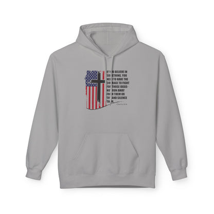 Patriotic Christian Hoodie – Faith, Freedom & Courage Unisex Fleece