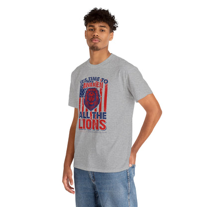 Awaken the Lions- Men's Heavy Cotton Tee