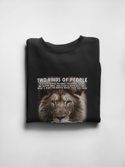 Moral Integrity Sweatshirt - Lion and Sheep Design