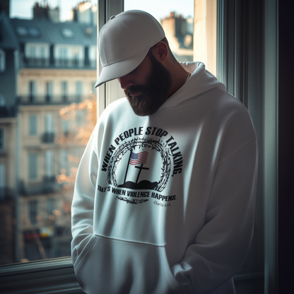 Patriotic Christian Hoodie – Faith, Freedom & Courage Quote