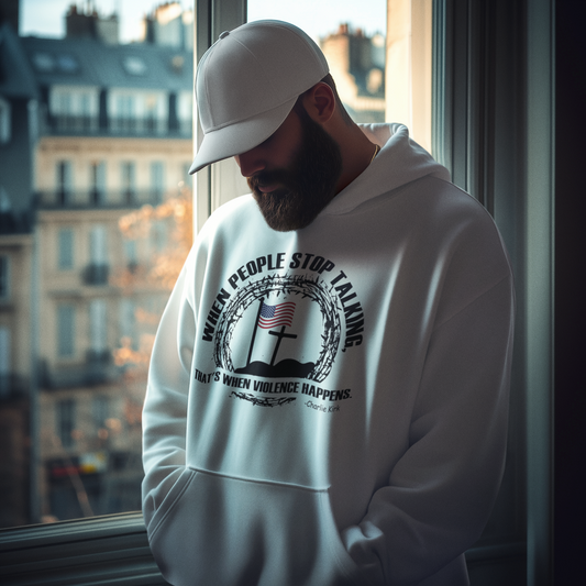 Patriotic Christian Hoodie – Faith, Freedom & Courage Quote