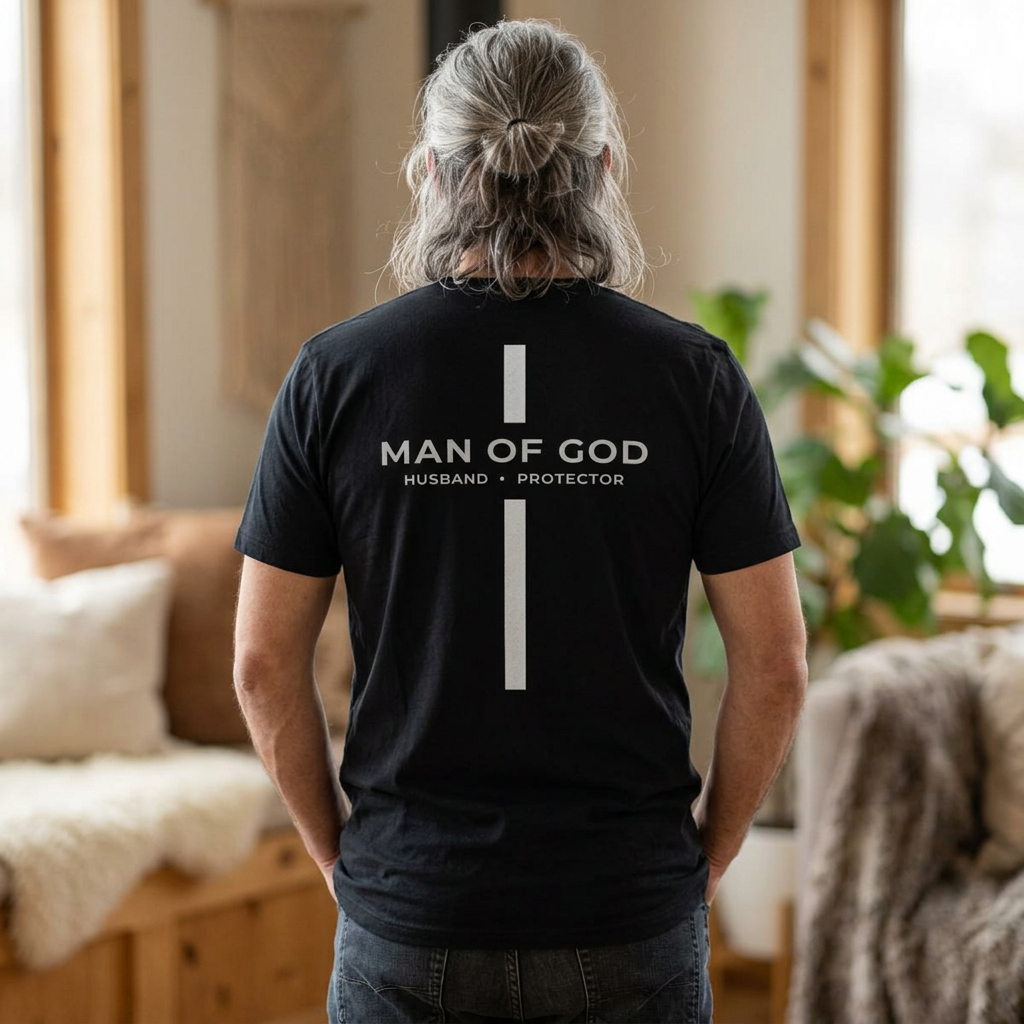 Man of God T‑Shirt — 'Man of God: Husband • Protector' Faith Tee