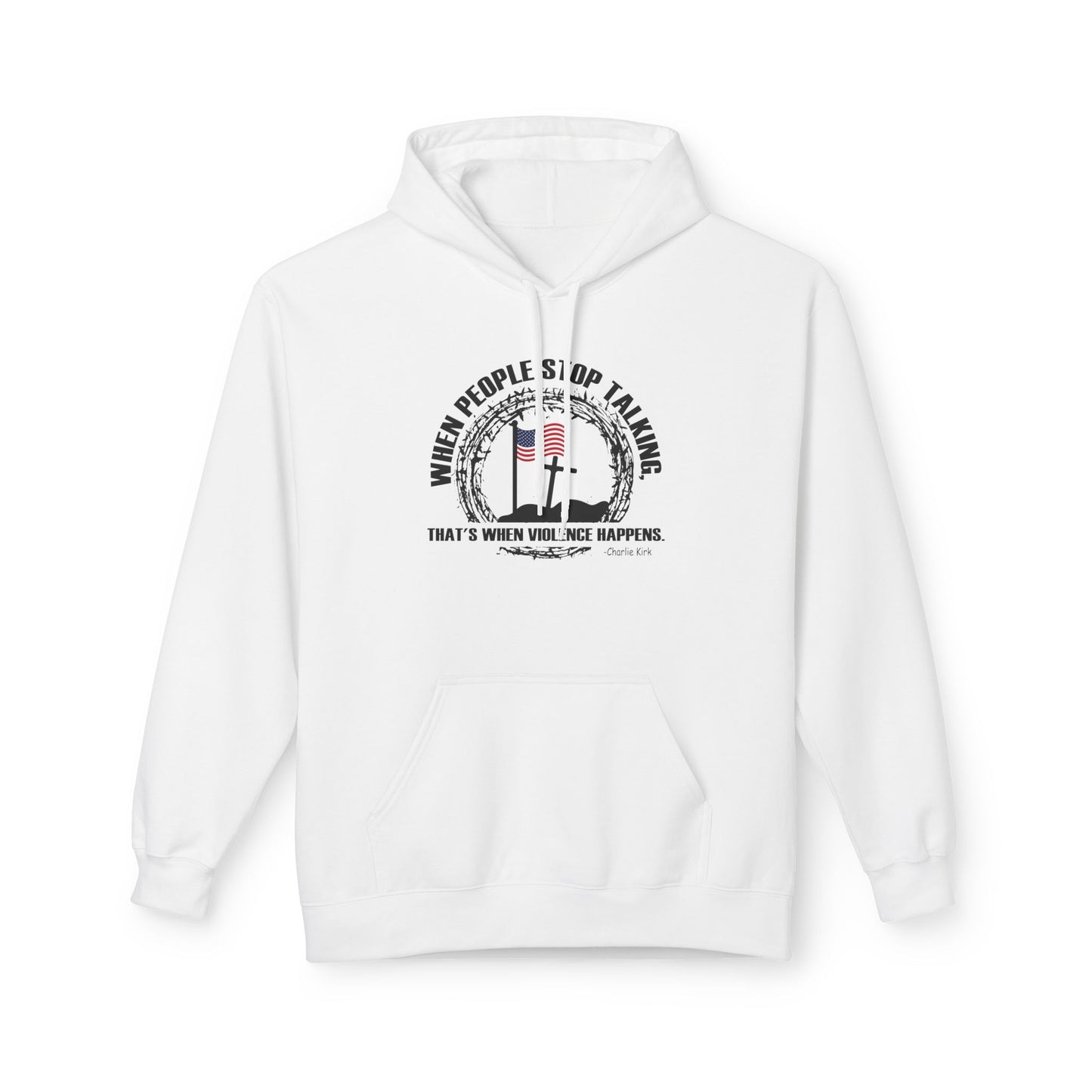 Patriotic Christian Hoodie – Faith, Freedom & Courage Quote