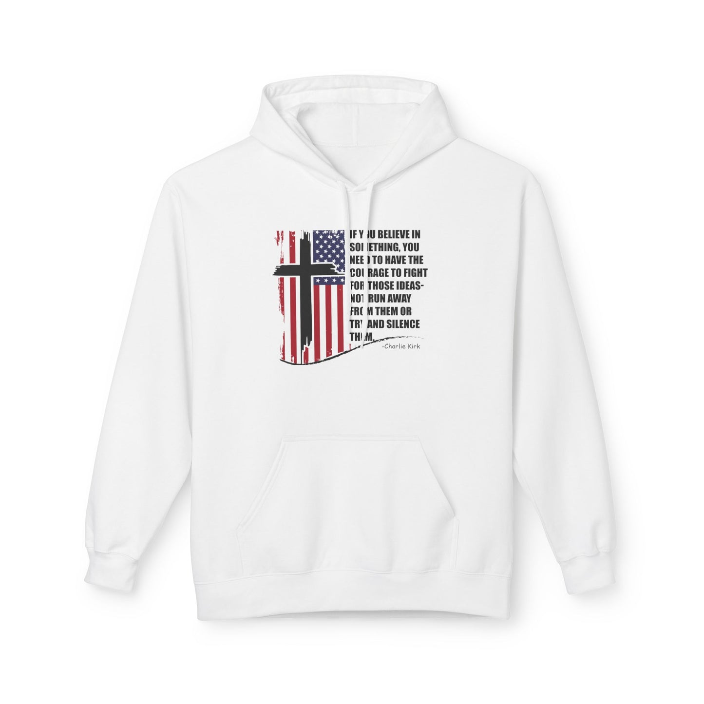 Patriotic Christian Hoodie – Faith, Freedom & Courage Unisex Fleece