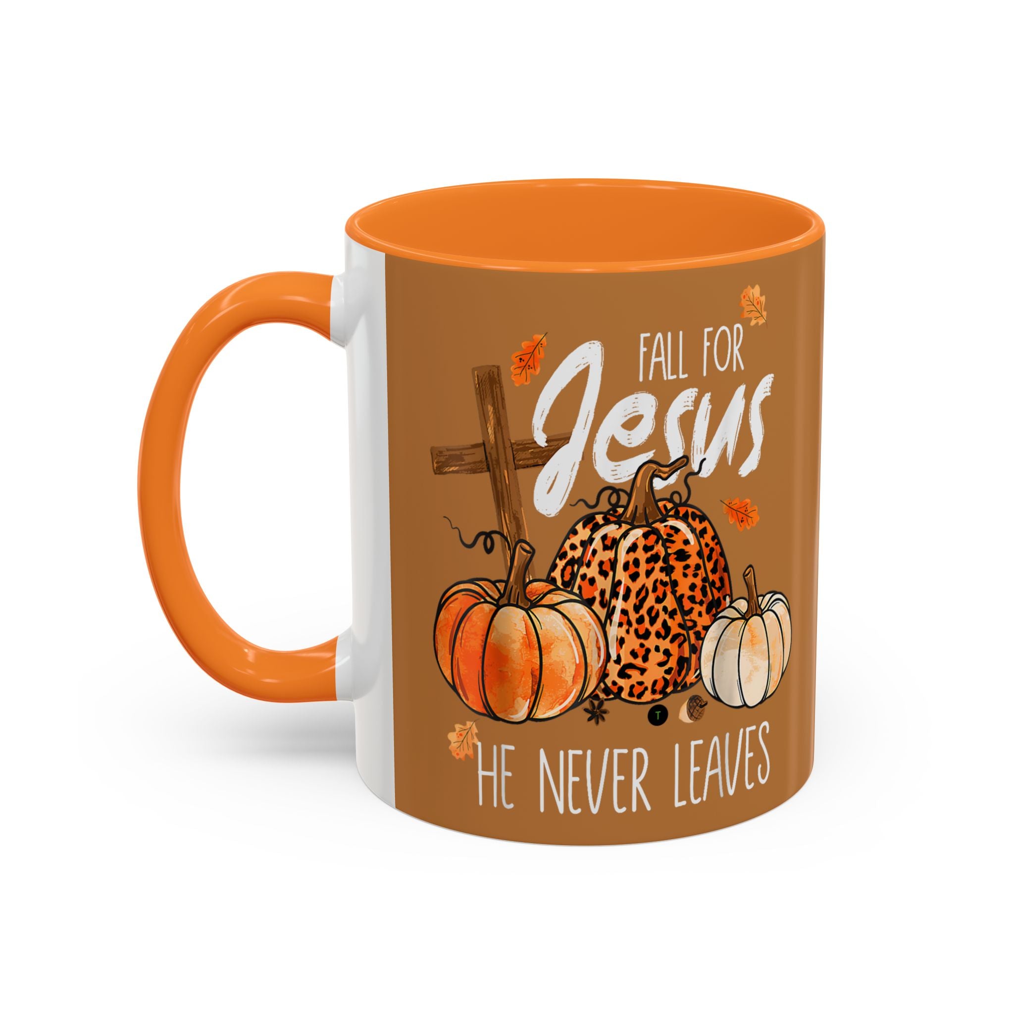 Fall for Jesus Mug – Autumn Leaves & Pumpkins Christian Coffee Cup