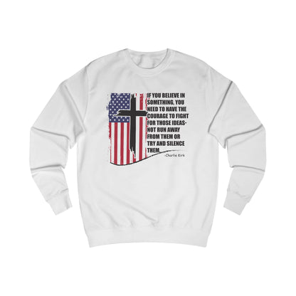 Patriotic Christian Sweatshirt – Courage & Faith American Flag Cross