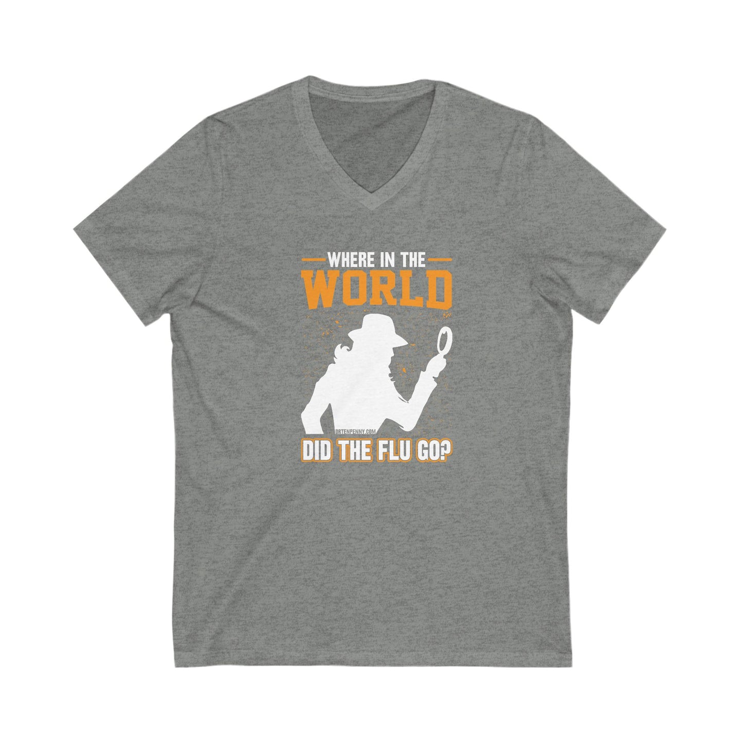 Women's Jersey Short Sleeve V-Neck Tee- Where is the Flu?