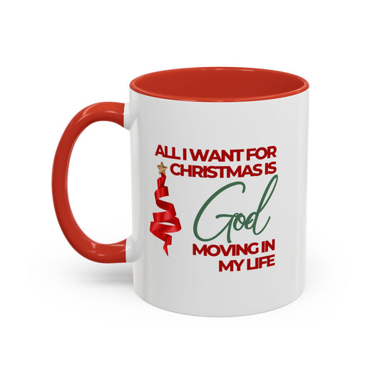 All I want for Christmas Mug, 11oz (ribbon)