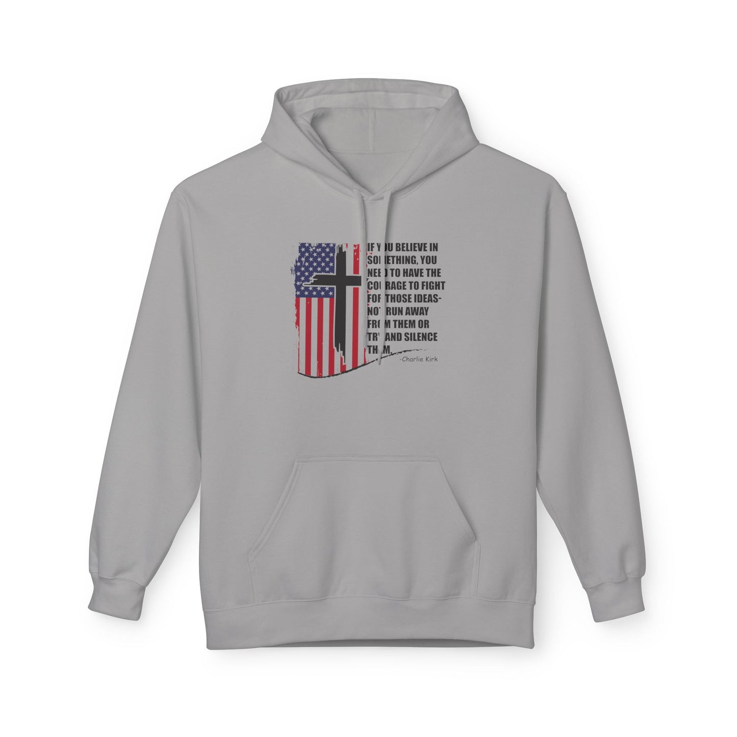 Patriotic Christian Hoodie – Faith, Freedom & Courage Unisex Fleece