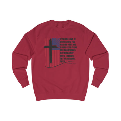 Patriotic Christian Sweatshirt – Courage & Faith American Flag Cross
