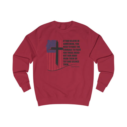 Patriotic Christian Sweatshirt – Courage & Faith American Flag Cross