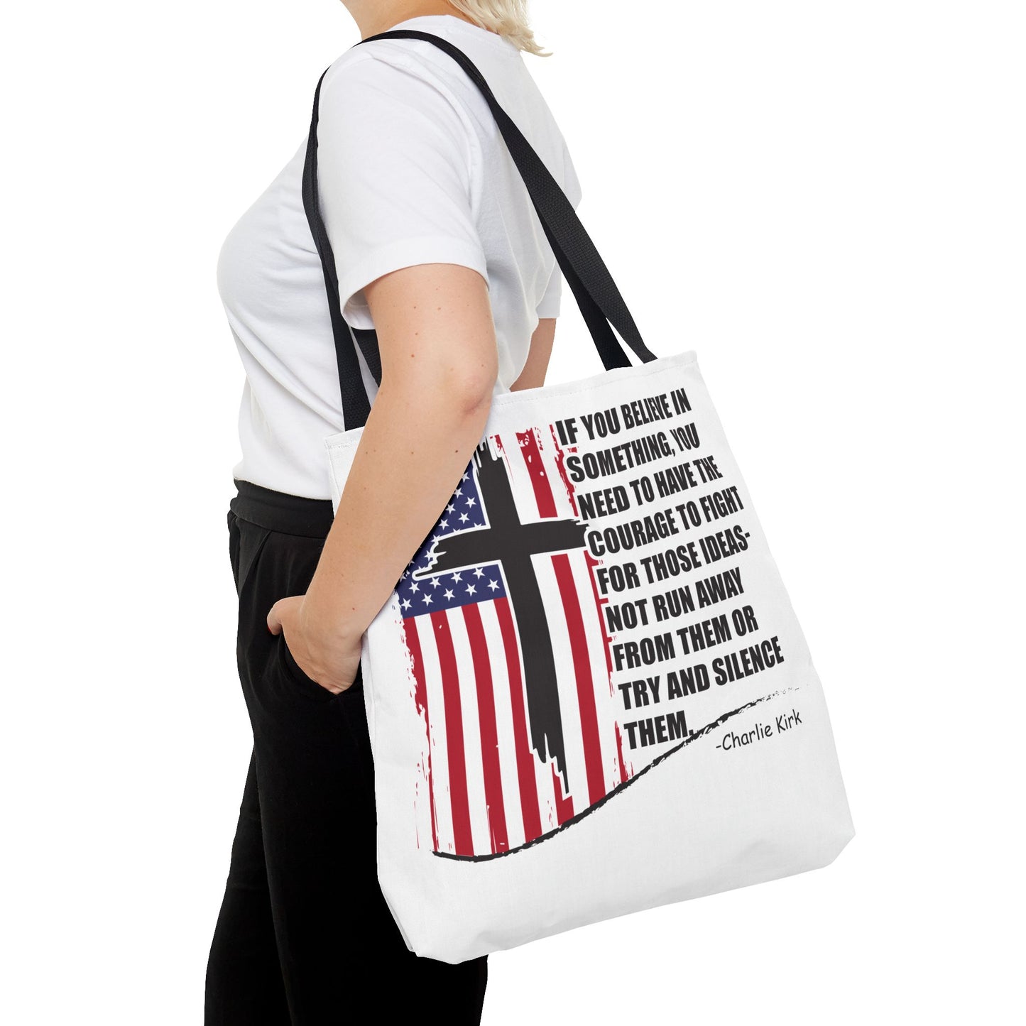 Bold Statement Tote Bag, Inspirational Tote, Patriotic Bag, Gift for Activists, Motivational Shopping Bag, Freedom Design