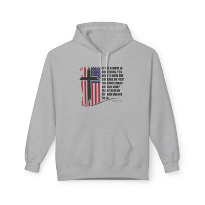 Patriotic Christian Hoodie – Faith, Freedom & Courage Unisex Fleece