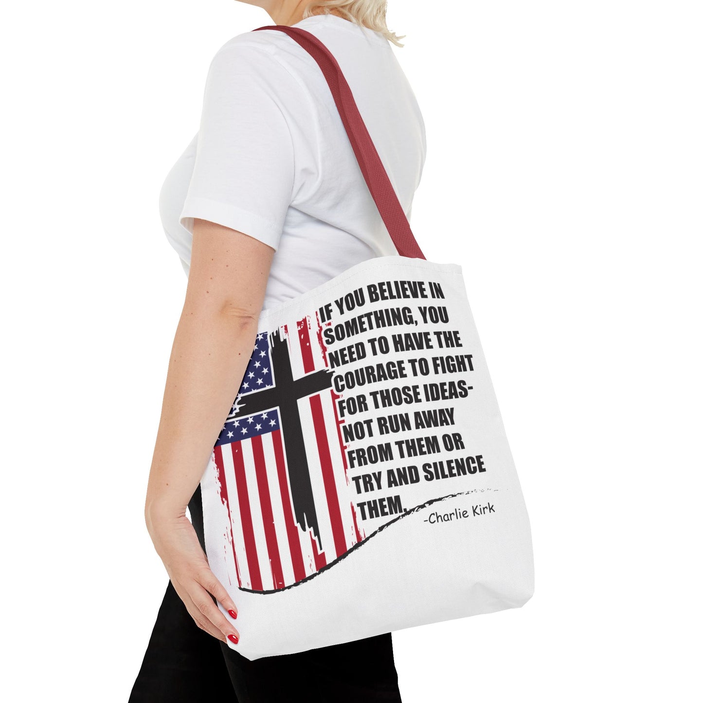 Bold Statement Tote Bag, Inspirational Tote, Patriotic Bag, Gift for Activists, Motivational Shopping Bag, Freedom Design