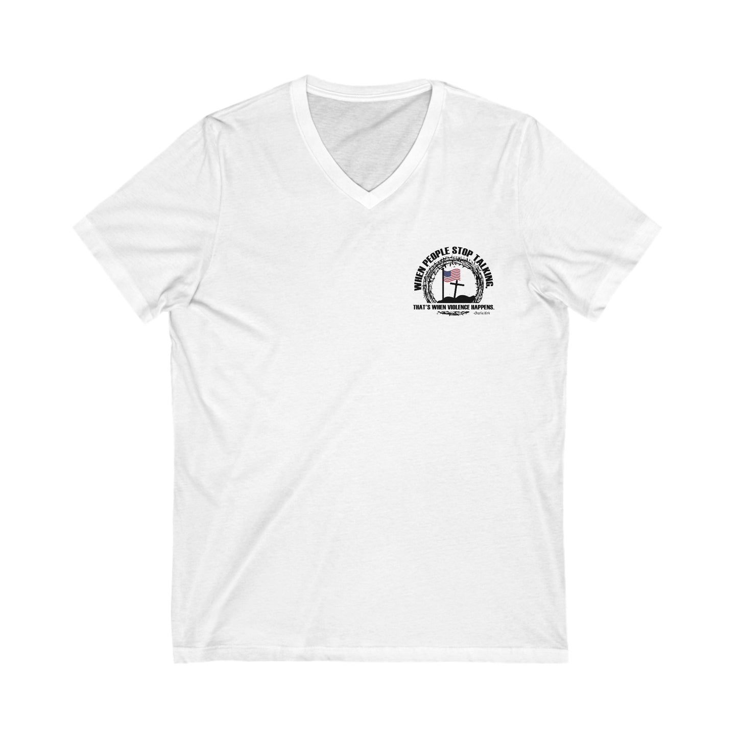 Patriotic Christian V-Neck T-Shirt – Freedom & Faith Statement Tee