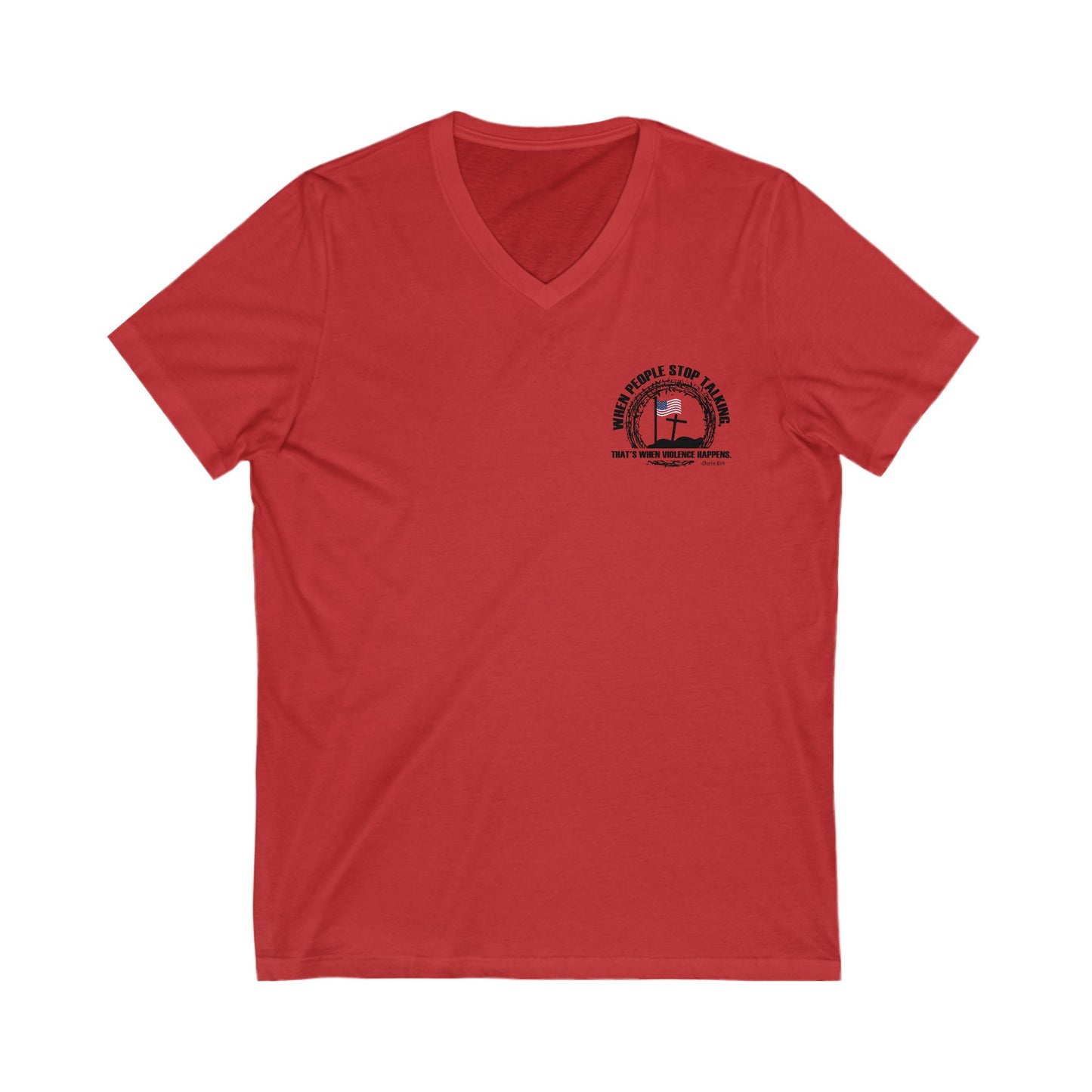 Patriotic Christian V-Neck T-Shirt – Freedom & Faith Statement Tee