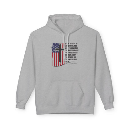 Patriotic Christian Hoodie – Faith, Freedom & Courage Unisex Fleece