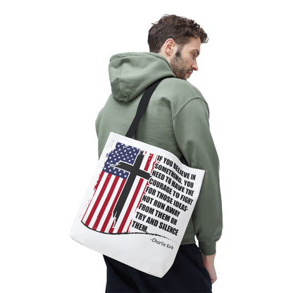Bold Statement Tote Bag, Inspirational Tote, Patriotic Bag, Gift for Activists, Motivational Shopping Bag, Freedom Design