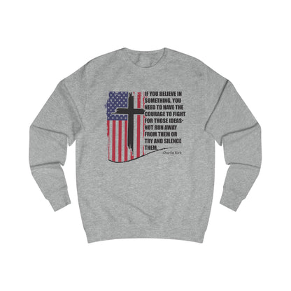 Patriotic Christian Sweatshirt – Courage & Faith American Flag Cross