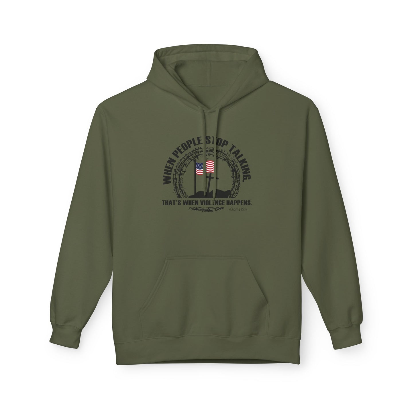 Patriotic Christian Hoodie – Faith, Freedom & Courage Quote