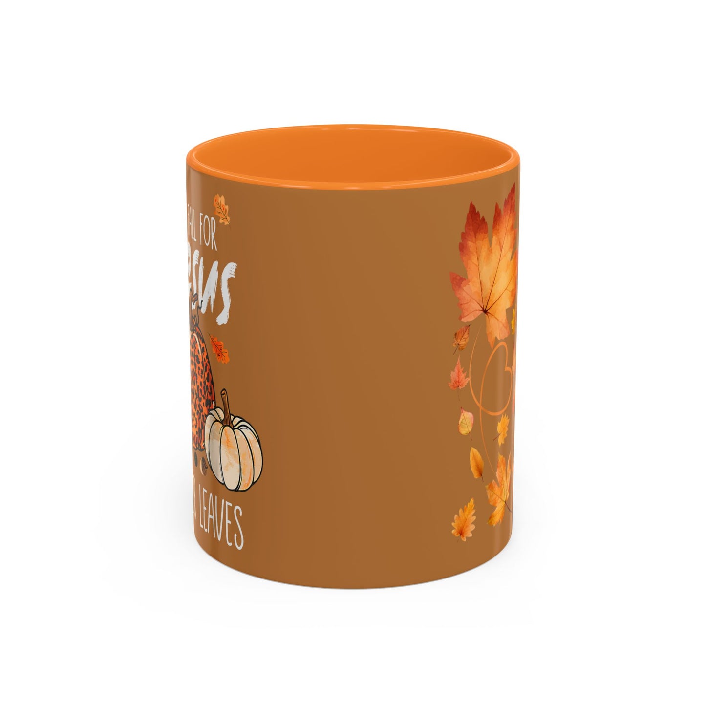 Fall for Jesus Mug – Autumn Leaves & Pumpkins Christian Coffee Cup