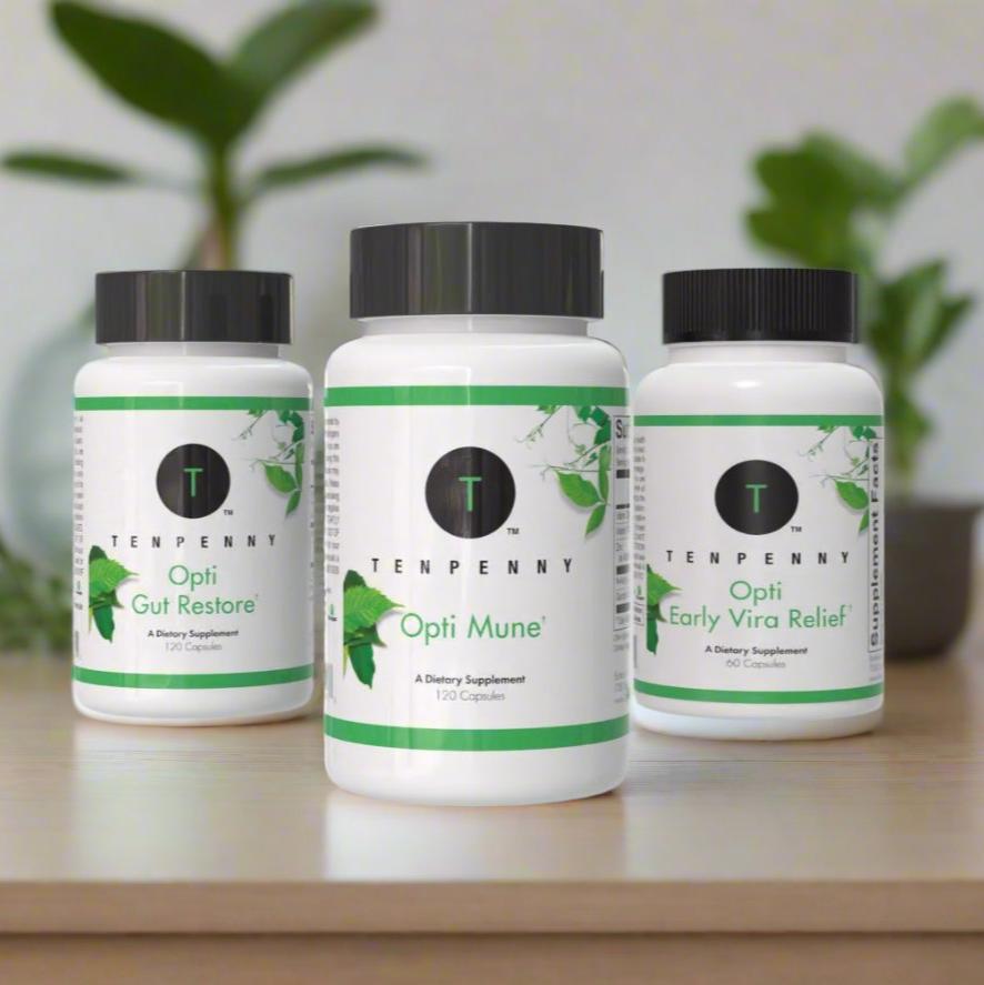 Immunity Boost Bundle of 3 supplements for immune and gut health support by Opti