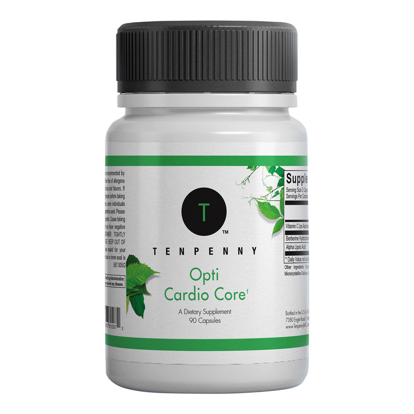 Front bottle image of Opti Cardio Core, premium supplement for cardiovascular and metabolic health.