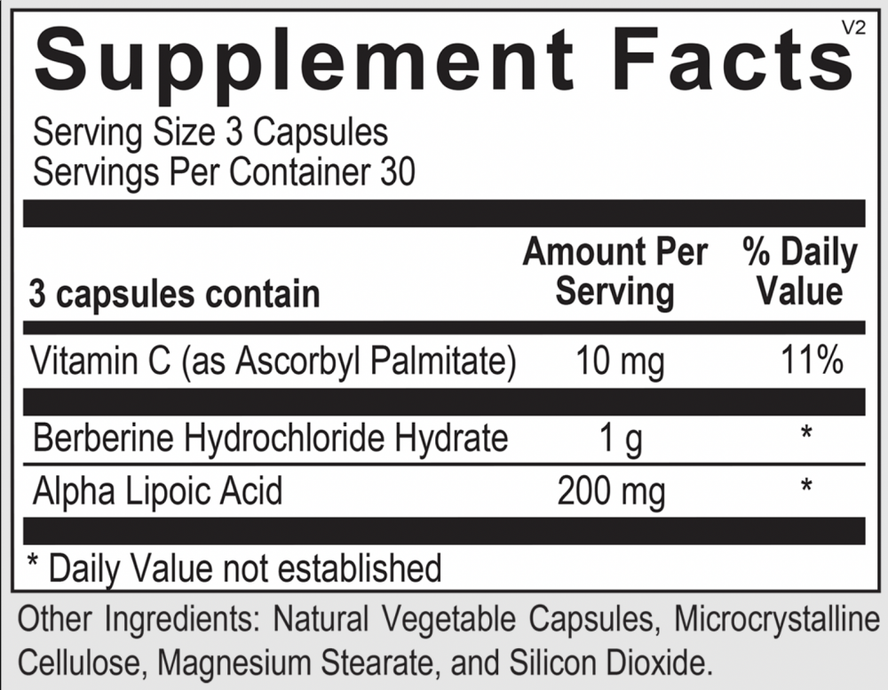 Supplement facts for Opti Cardio Core, highlighting ingredients supporting heart and glucose balance.