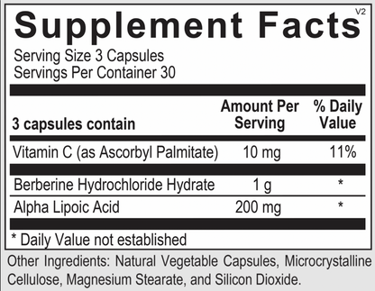 Supplement facts for Opti Cardio Core, highlighting ingredients supporting heart and glucose balance.