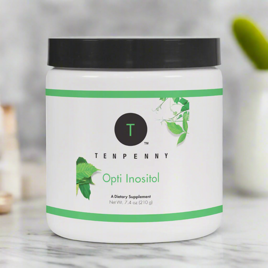 Lifestyle image of Opti Inositol powder promoting hormonal balance, metabolic support, and mood regulation.