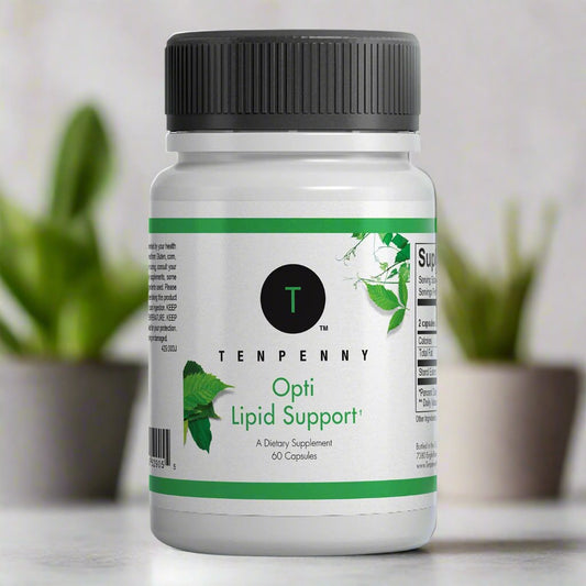 Front bottle image of Opti Lipid Support showcasing premium cholesterol and heart health supplement