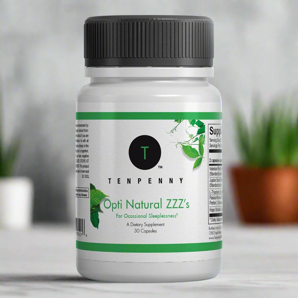 Lifestyle image of Opti Natural ZZZ’s, ideal supplement for restful sleep and stress reduction.