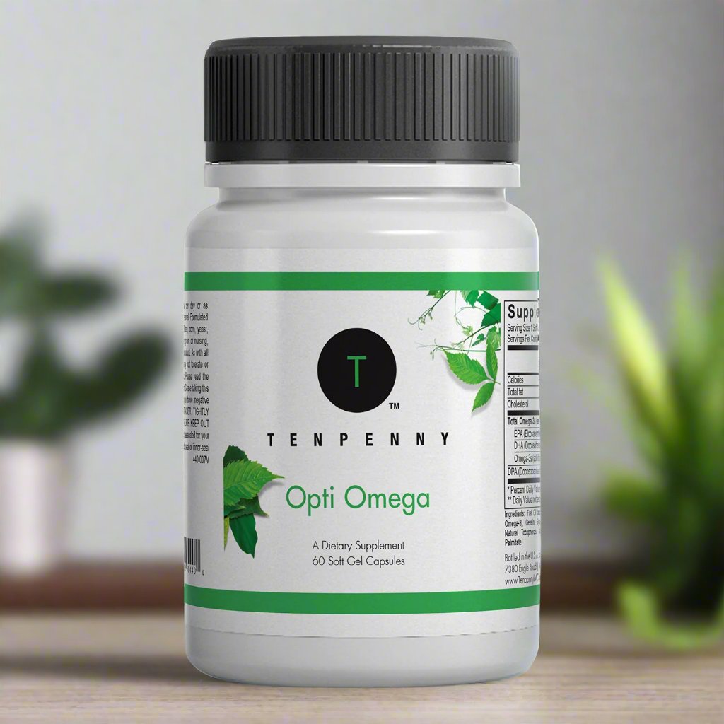 Lifestyle image of Opti Omega, supporting cardiovascular, cognitive, and inflammatory health.